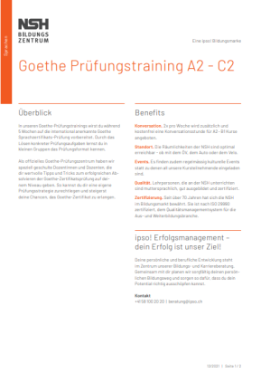 Goethe Prüfungstraining