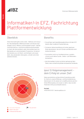 Thumbnail Factsheet Informatiker-in EFZ Plattformentwicklung