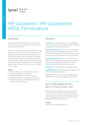 Thumbnail Factsheet HR-Assistant HRSE Fernstudium