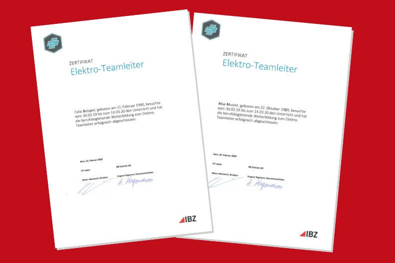 ibz news gratulation elektro-teamleiter diplome web