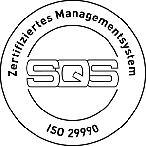 IBZ Zertifizierung SQW ISO 29990 Zertifiziertes Managementsystem Logo